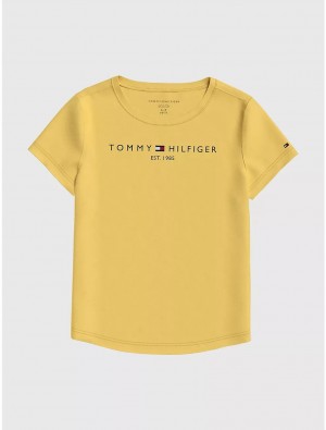 Tommy Hilfiger Kids' Tommy Logo T-Shirt T-Shirts Cheerful Yellow | 3095-CQVES