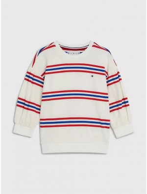 Tommy Hilfiger Kids' Varsity Stripe Sweatshirt Sweatshirts & Sweaters Ancient White / Multi Stripe | 3120-ZIGWN