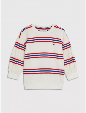 Tommy Hilfiger Kids' Varsity Stripe Sweatshirt Sweatshirts & Sweaters Ancient White / Multi Stripe | 6082-JGVUB
