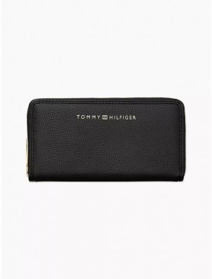 Tommy Hilfiger Large Zip Wallet Wallets Black | 5786-ZXPJN