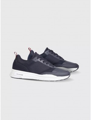 Tommy Hilfiger Leather Comfort Sneaker Shoes Desert Sky | 7890-MLJQA