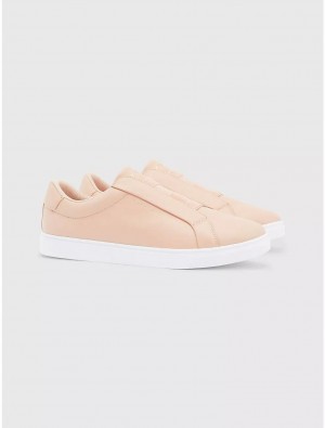 Tommy Hilfiger Leather Slip-On Sneaker Shoes Misty Blush | 2564-ZRKNS