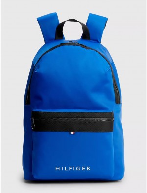 Tommy Hilfiger Logo Backpack Bags Ultra Blue | 1876-IVSAD