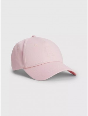 Tommy Hilfiger Logo Baseball Cap Hats Misty Pink | 9376-GXNIK