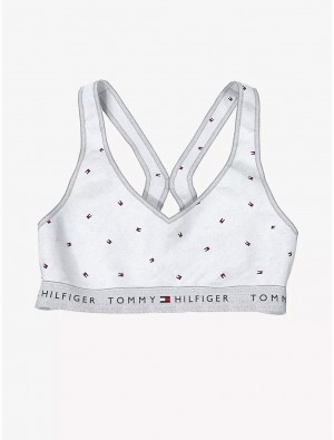 Tommy Hilfiger Logo Bralette Bras White | 5836-JXETC