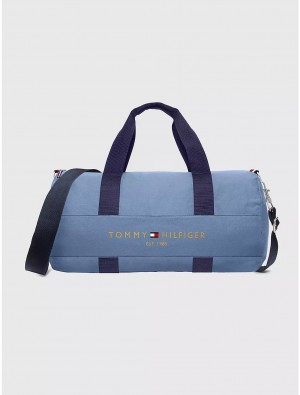 Tommy Hilfiger Logo Duffle Bag Bags Daybreak Blue | 3710-RQSUN