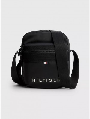 Tommy Hilfiger Logo Mini Reporter Bag Bags Black | 1549-YBQOP