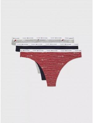 Tommy Hilfiger Logo Mix Thong 3-Pack Panties Multi | 3847-GCHYS