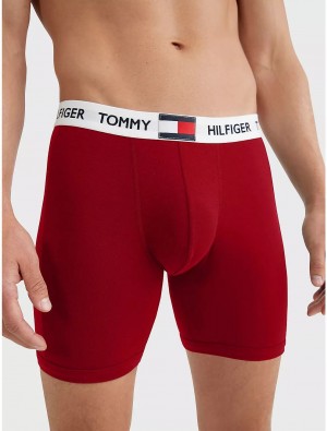 Tommy Hilfiger Logo Rib Boxer Brief Underwear Mahogany | 9154-XZOBI