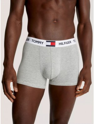 Tommy Hilfiger Logo Rib Trunk Underwear Grey Heather | 2051-TXRKE