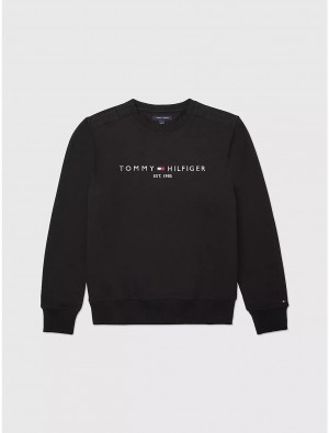 Tommy Hilfiger Logo Sweatshirt Tops Dark Sable | 4160-BMDRA