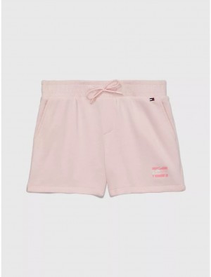 Tommy Hilfiger Logo Sweatshort Bottoms Delicate Pink | 3827-RYSOK