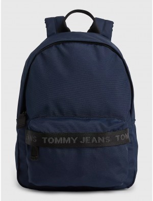Tommy Hilfiger Logo Tape Backpack Bags Twilight Navy | 8261-AOEQJ