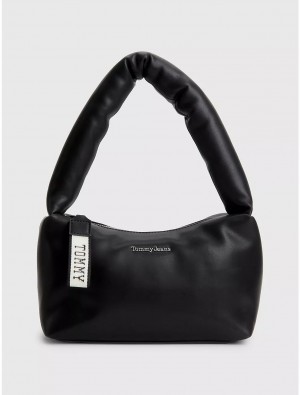 Tommy Hilfiger Logo Tape Shoulder Bag Bags Black | 1728-GHOLN
