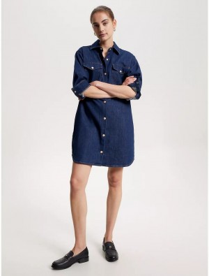 Tommy Hilfiger Long-Sleeve Denim Shirtdress Dresses & Skirts Nala | 0264-LKTNP