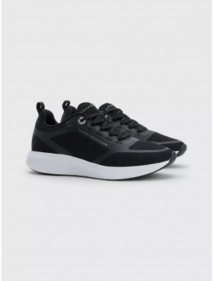 Tommy Hilfiger Mesh Sneaker Shoes Black | 8396-XGFTI