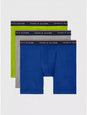 Tommy Hilfiger Microfiber Boxer Brief 3-Pack Underwear China Blue | 2739-CWPYR
