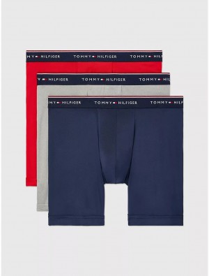 Tommy Hilfiger Microfiber Boxer Brief 3-Pack Underwear Mahogany | 0251-WZOTU
