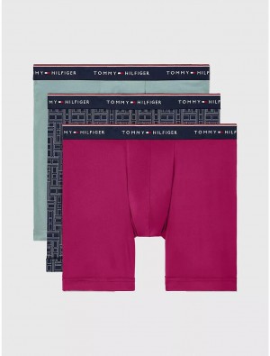 Tommy Hilfiger Microfiber Boxer Brief 3-Pack Underwear New Blue | 5213-YETPN