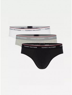 Tommy Hilfiger Premium Essentials Brief 3-Pack Underwear Black / Grey Heather / White | 8046-QHOJF