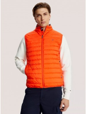 Tommy Hilfiger Recycled Packable Vest Jackets Acid Orange | 3624-HYPBU