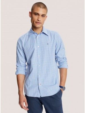 Tommy Hilfiger Regular Fit Gingham Shirt Shirts Buoy Blue | 2319-XBSKL