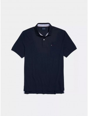 Tommy Hilfiger Regular Fit Polo Tops Sky Captain | 6097-DYVEJ