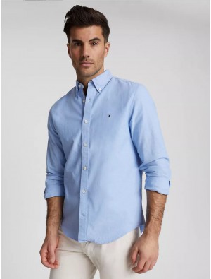 Tommy Hilfiger Regular Fit Solid Stretch Oxford Shirt Shirts Provence | 4208-LQZOB