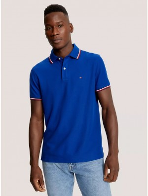 Tommy Hilfiger Regular Fit Tipped Polo Polos Midnight Blue | 5432-KLWQN