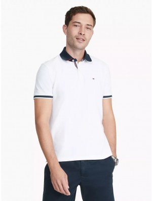 Tommy Hilfiger Regular Fit Tipped Polo Polos White | 3951-MGDXP
