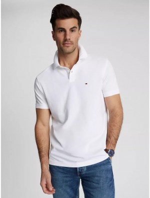 Tommy Hilfiger Regular Fit Tommy Polo Polos Fresh White | 5496-ZQTLO