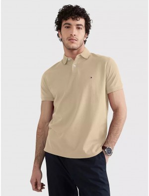 Tommy Hilfiger Regular Fit Tommy Polo Polos Clayed Pebble | 9153-CDLIQ