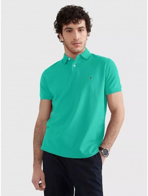 Tommy Hilfiger Regular Fit Tommy Polo Tops Tidal Wave | 1948-OYRQB