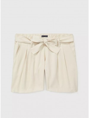 Tommy Hilfiger Seated Fit Belted Short Bottoms Mudstone | 3497-YVQEG