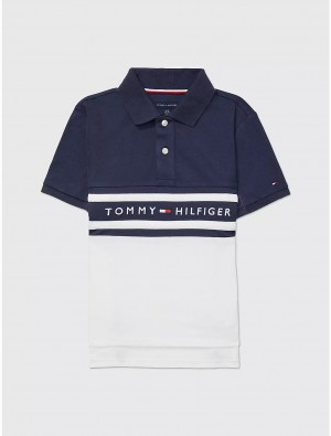 Tommy Hilfiger Seated Fit Colorblock Polo Tops Cobalt Sapphire | 2690-LHROS