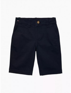 Tommy Hilfiger Seated Fit Solid Short Bottoms Sky Captain | 3175-HIVPL