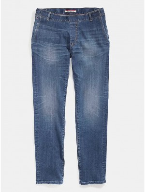 Tommy Hilfiger Seated Fit Straight Fit Jean Bottoms Dark Wash | 8937-QJBNE