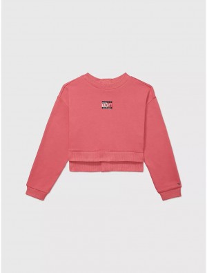 Tommy Hilfiger Seated Fit Tommy Sweatshirt Tops Deep Watermelon | 4587-WEMXG