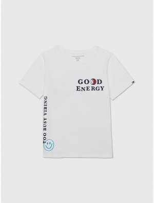 Tommy Hilfiger Sensory Good Energy T-Shirt Tops Fresh White | 4576-REIJS