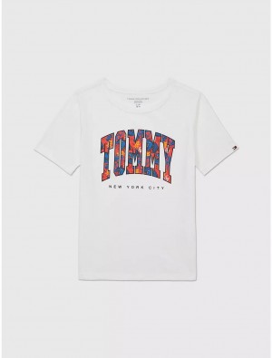 Tommy Hilfiger Sensory Varsity T-Shirt Tops Fresh White | 3601-XTBSR