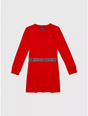 Tommy Hilfiger Shimmer Waist Dress Dresses & Skirts Blush Red | 6571-EVKQI