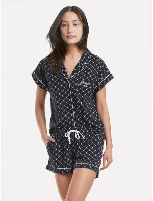 Tommy Hilfiger Short And Shirt Sleep Set Sleepwear Navy | 5039-ZGUAO