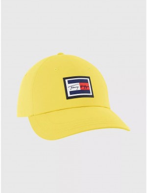 Tommy Hilfiger Signature Flag Cap Hats Blazing Yellow | 0786-DWOYE