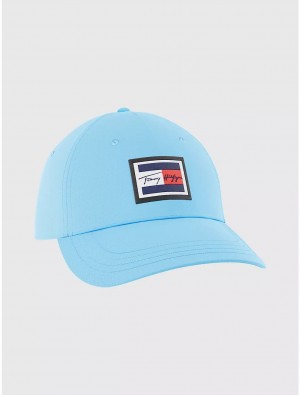 Tommy Hilfiger Signature Flag Cap Hats Light Blue | 8576-DEVOU