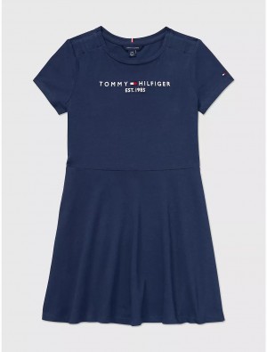 Tommy Hilfiger Signature Skater Dress Dresses & Skirts Cobalt Sapphire | 4509-FNORT