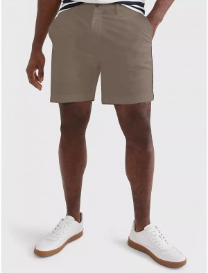 Tommy Hilfiger Signature Stripe 7" Short Pants & Shorts Khaki Sand | 8765-GDJHW