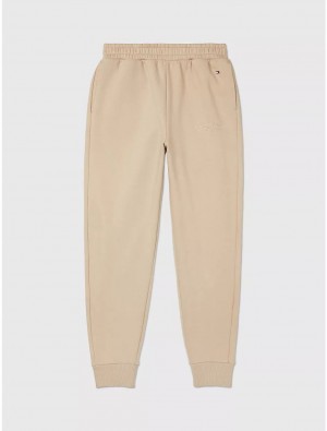 Tommy Hilfiger Signature Sweatpant Bottoms Khaki Sand | 0782-GPNTS