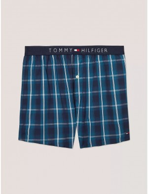 Tommy Hilfiger Slim Fit Fashion Woven Boxer Underwear Blue Wave | 6380-TZVAE