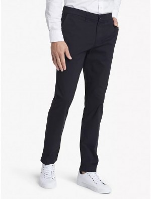 Tommy Hilfiger Slim Fit Flex Tommy Chino Pants Th Deep Black | 1892-TNVXA