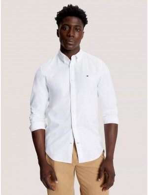 Tommy Hilfiger Slim Fit Oxford Shirt Shirts Bright White | 6231-RTAWH